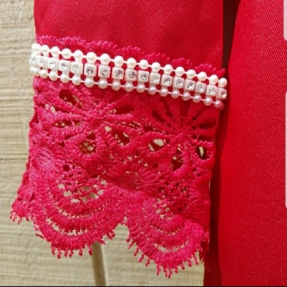 Open front blazer red 3/4 sleeve NWT plus size - Picture 3 of 5